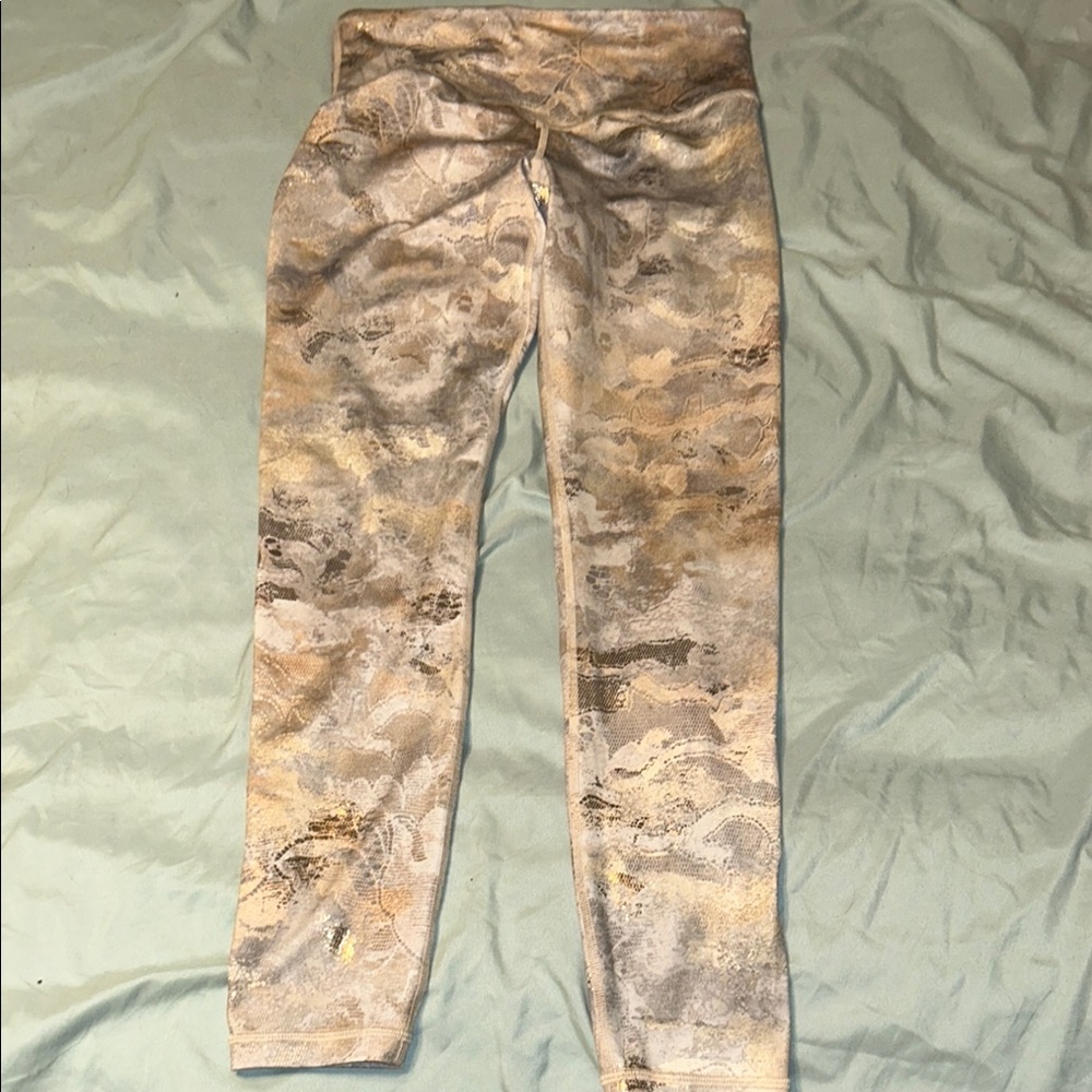 Athleta Gold Print Leggings